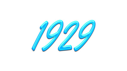 Glowing blue effect of number 1929 on white background.	