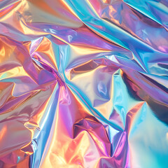 Fototapeta premium Holographic rainbow foil iridescent texture abstract hologram background