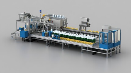 Automated Bottle Filling And Capping Production Line