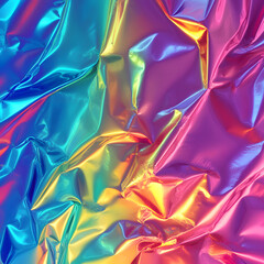 Fototapeta premium Holographic rainbow foil iridescent texture abstract hologram background