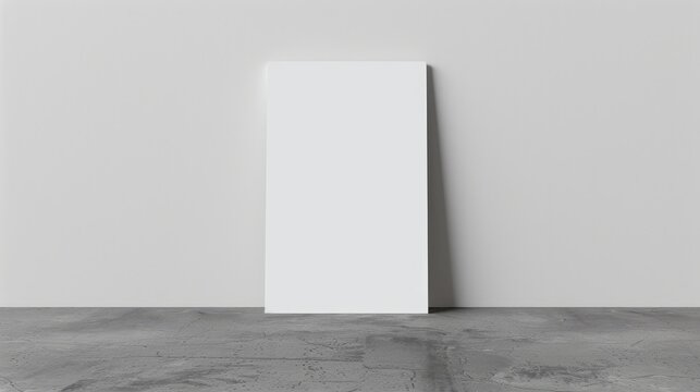 Vertical white price list mockup on grey background with copy space.