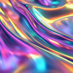 Naklejka premium Holographic rainbow foil iridescent texture abstract hologram background