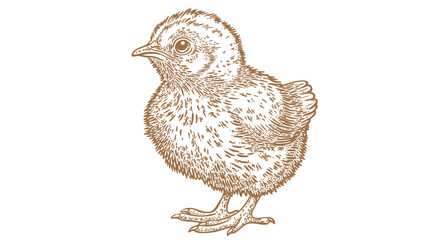 Chick. Chicken chick, sketch drawing. Vintage retro print, chicken chick sketch ink pencil style drawing, engrave old school. Sketch artwork silhouette chicken chick. Vector Illustration