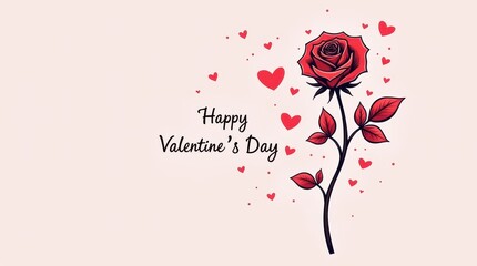 Valentine's day love wallpaper with a rose romantic background digital art heartwarming theme