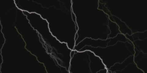 Thunder Stock Image In Black Background. Massive lightning bolt with branches isolated on black background.

