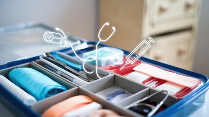 Organized First Aid Kit Contents Medical Supplies