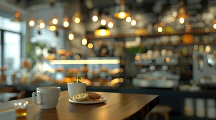 Blurry cafe interior background