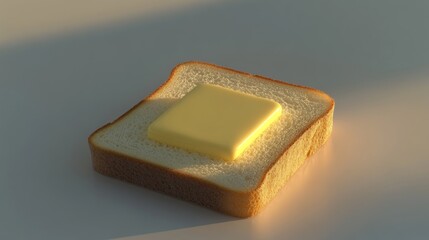 A slice of bread with butter on top