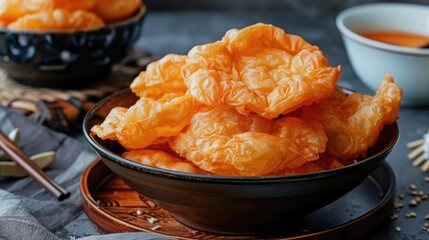 Fototapeta premium Chinese Traditional Fried Dough Served in Bowls