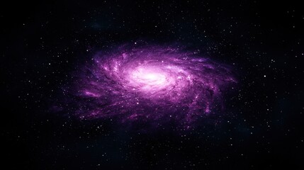 Fototapeta premium Stunning spiral galaxy glowing in vibrant purple hues