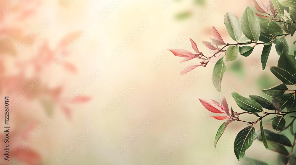 Aufkleber sunlight filtering through fresh spring leaves creating pastel colors
