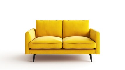 Fototapeta premium Contemporary Two-Seater Couch on White Background