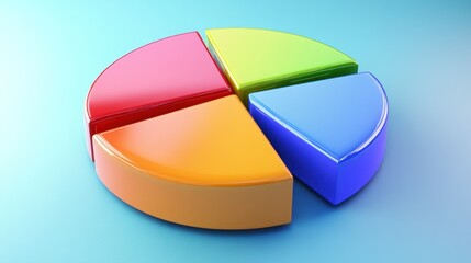 Obraz premium Colorful three dimensional pie chart graphic representation