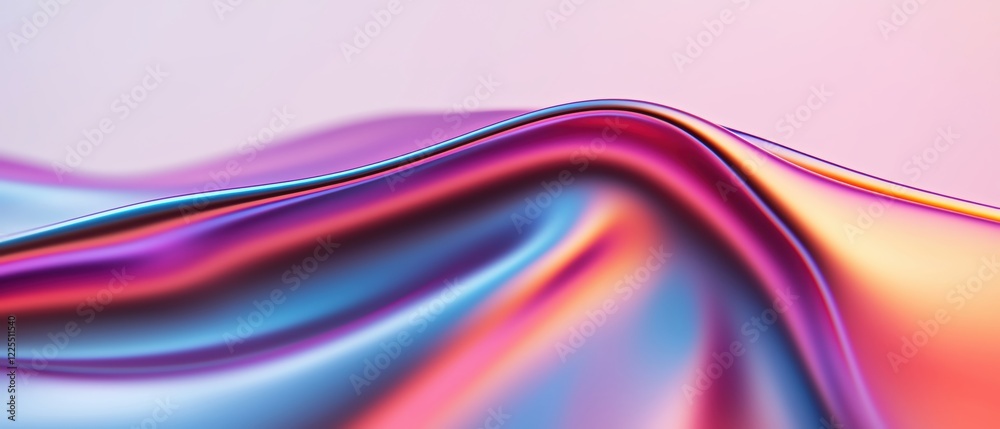 Poster abstract smooth fabric background with colorful gradient waves blending together.