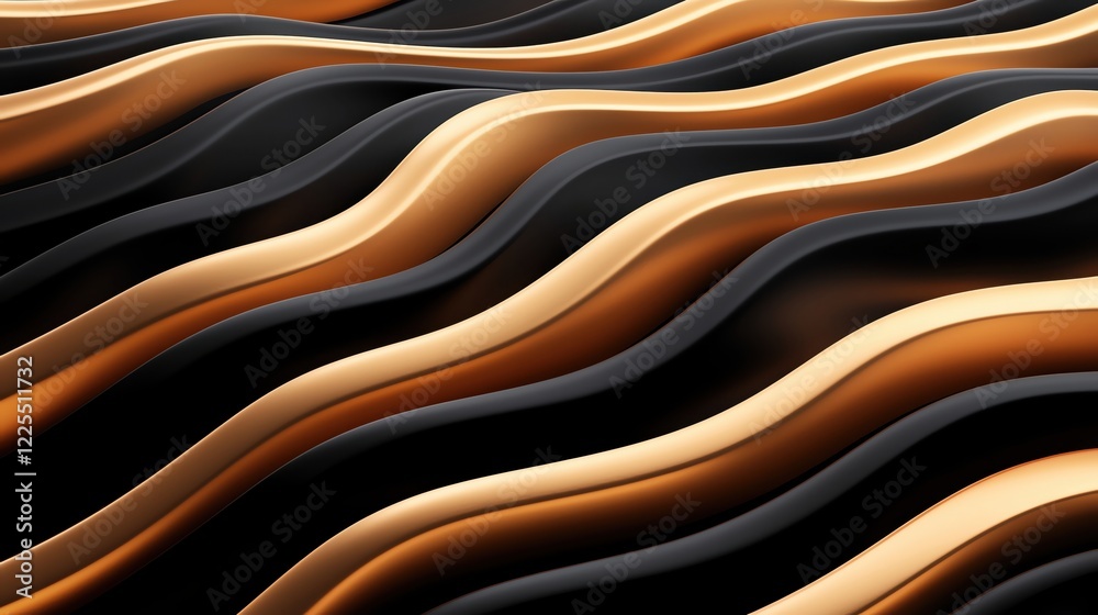 Poster abstract wavy lines in rich colors creating a dynamic and modern visual effect.
