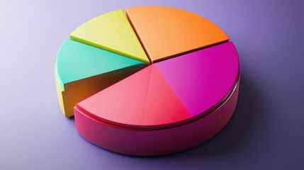 Colorful Three Dimensional Pie Chart Data Visualization