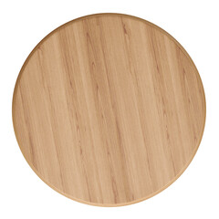 top view of wood round table isolated on transparent background	