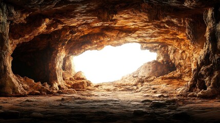 Cave Entrance with Bright Light