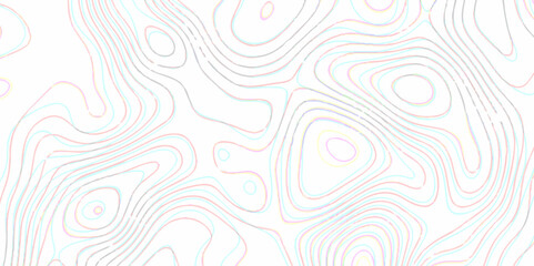 Topography background. geographic contour map. Topographic map lines. Geographic line mountain relief. wavy backdrop. Cartography, topology, terrain path concept. Vector illustration.  World Map, art.