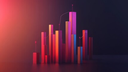 Abstract Colorful Bars Representing Growth And Progress