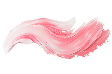 Pink brush strokes of paint isolated on a white background, in pastel colors. ai generation