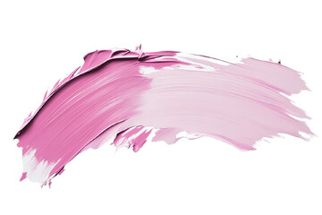 Pink brush strokes of paint isolated on a white background, in pastel colors. ai generation