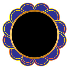 Award frame with Luxury golden or gold circle frame border design with dots transparent background