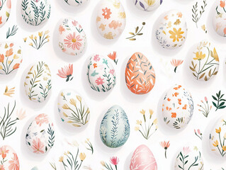 Seamless pattern with eggs, spring paper pattern, holiday, Easter. ai generation