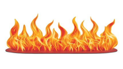Fiery Flames Burning on Red Surface