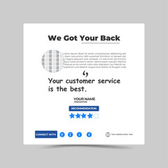 Client Testimonial, Appreciation, confirmation, Recommendation and feedback for good work.