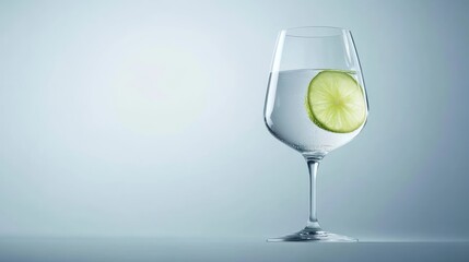 Obraz premium Sparkling Water With Lime In Elegant Glass