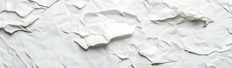 Recycled white paper texture with creases and rough edges  -