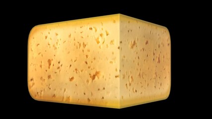 animated slice of cheese with alpha channel