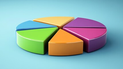 Obraz premium Colorful Three Dimensional Pie Chart Data Representation