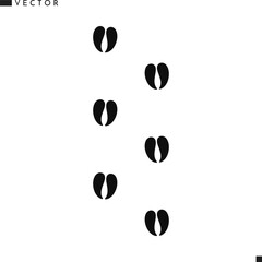 Bison footprint silhouette. Animal footprint vector illustration