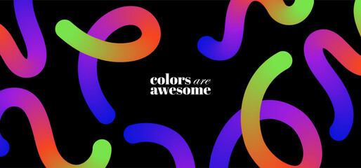 Obraz premium Abstract Background with Colorful Gradient curves. Cool and fun design elements.