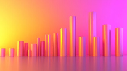 Abstract Colorful Cylinders Gradient Background