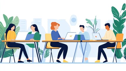 Team Collaboration Modern Office Workspace Design