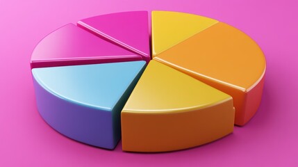 Fototapeta premium Colorful Three Dimensional Pie Chart Data Representation