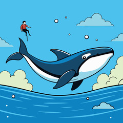 Naklejka premium dolphin jumping out of water