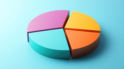 Fototapeta premium Colorful Three Dimensional Pie Chart Data Visualization