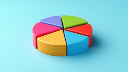 Fototapeta premium Colorful Three Dimensional Pie Chart Data Representation