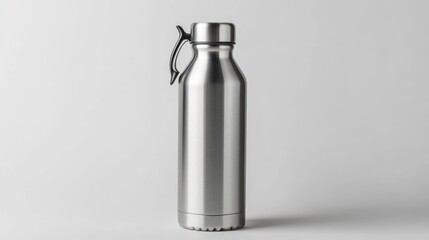 A Stainless Steel Water Bottle With A Carry Handle