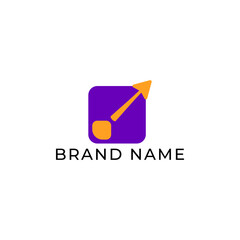 ILLUSTRATION ABSTRACT SQUARE ARROW UP BUSINESS FLAT LOGO ICON PURPLE COLOR TEMPLATE DESIGN ELEMENT VECTOR