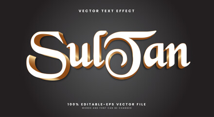 Obraz premium Sultan editable text effect template Suitable for king style Theme