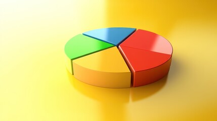 Fototapeta premium Colorful Five Section Pie Chart Data Representation