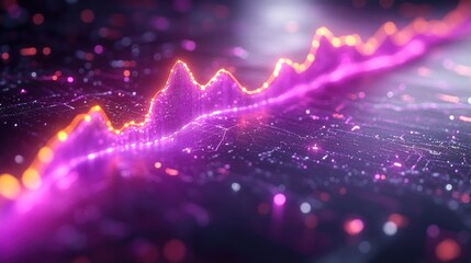 Cityscape Data Graph Rising, Night, Growth