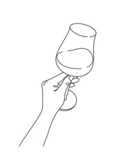 Female Hand Holding Wine Glass
