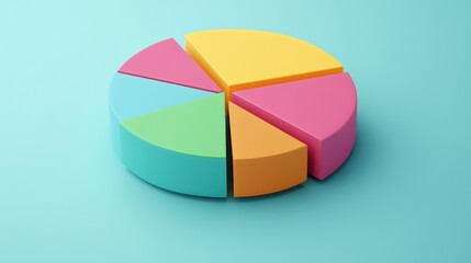 Fototapeta premium Colorful Three Dimensional Pie Chart Data Representation