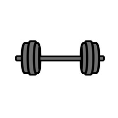 Vector dumbbell icon in flat design style on white background